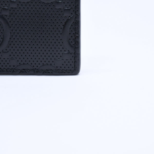 Very Good Condition GUCCI Gucci Card Case Pass Case Business Card Holder GG Embossed Leather 625564 Black Used 4a005310