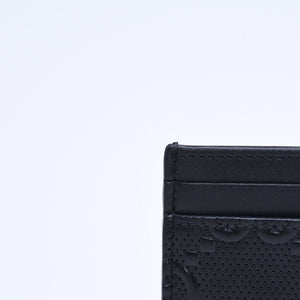Very Good Condition GUCCI Gucci Card Case Pass Case Business Card Holder GG Embossed Leather 625564 Black Used 4a005310