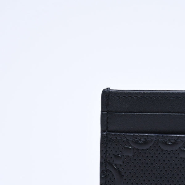 Very Good Condition GUCCI Gucci Card Case Pass Case Business Card Holder GG Embossed Leather 625564 Black Used 4a005310