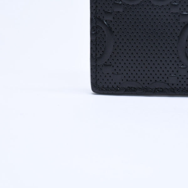 Very Good Condition GUCCI Gucci Card Case Pass Case Business Card Holder GG Embossed Leather 625564 Black Used 4a005310