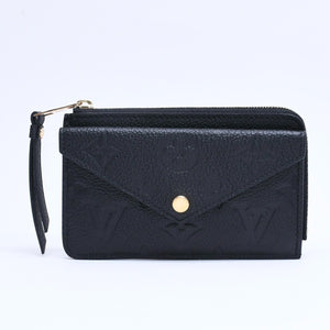 Very Good Condition LOUIS VUITTON Wallet Coin Case Card Case M28798 Portocarte Rectoverso Black Gold Hardware Used 4a005317