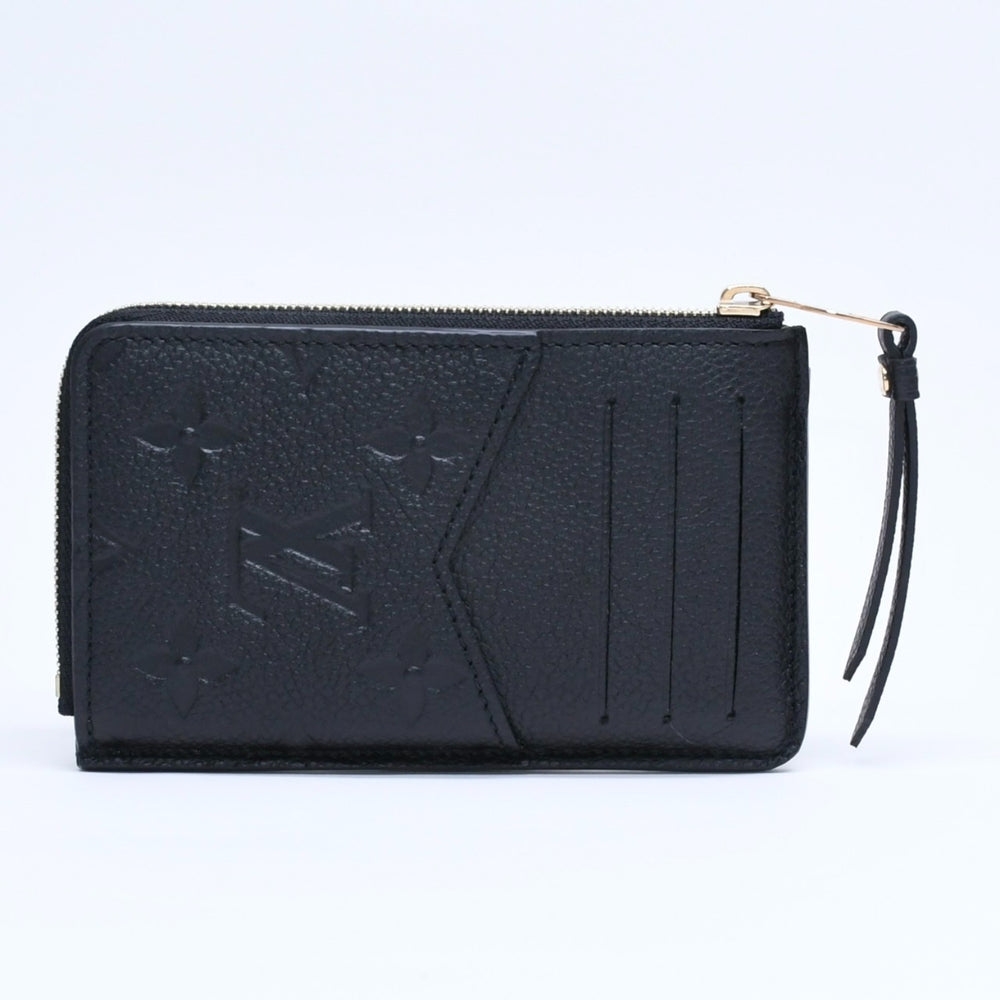 Very Good Condition LOUIS VUITTON Wallet Coin Case Card Case M28798 Portocarte Rectoverso Black Gold Hardware Used 4a005317