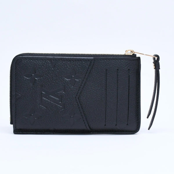 Very Good Condition LOUIS VUITTON Wallet Coin Case Card Case M28798 Portocarte Rectoverso Black Gold Hardware Used 4a005317
