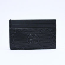 Load image into Gallery viewer, 極美品 GUCCI グッチ カードケース パスケース 名刺入れ GGエンボス レザー 625564 ブラック 中古 4a005310