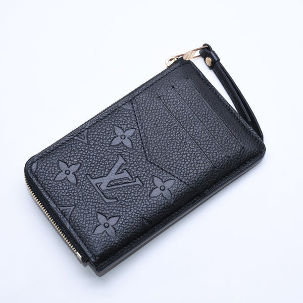 Very Good Condition LOUIS VUITTON Wallet Coin Case Card Case M28798 Portocarte Rectoverso Black Gold Hardware Used 4a005317