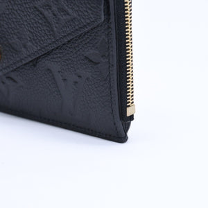 Very Good Condition LOUIS VUITTON Wallet Coin Case Card Case M28798 Portocarte Rectoverso Black Gold Hardware Used 4a005317