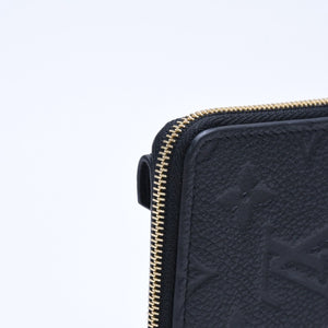 Very Good Condition LOUIS VUITTON Wallet Coin Case Card Case M28798 Portocarte Rectoverso Black Gold Hardware Used 4a005317