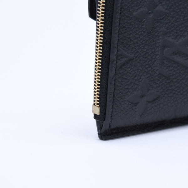 Very Good Condition LOUIS VUITTON Wallet Coin Case Card Case M28798 Portocarte Rectoverso Black Gold Hardware Used 4a005317