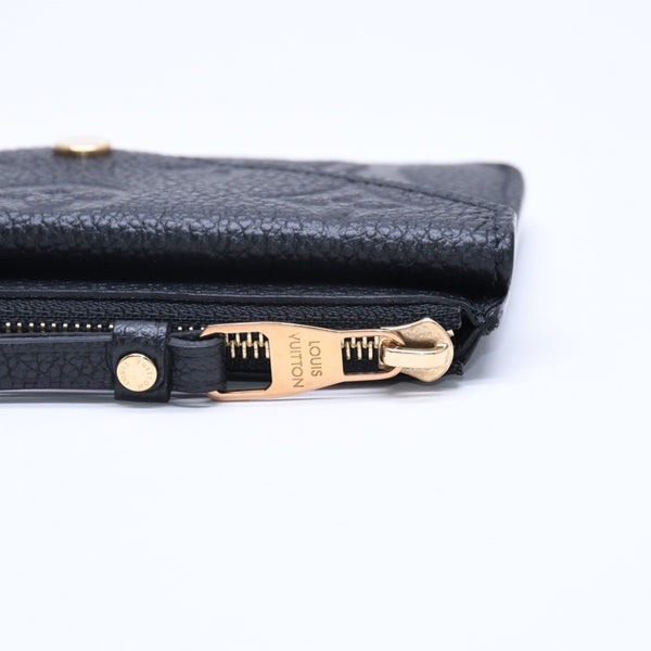 Very Good Condition LOUIS VUITTON Wallet Coin Case Card Case M28798 Portocarte Rectoverso Black Gold Hardware Used 4a005317