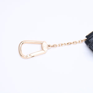 Very Good Condition LOUIS VUITTON Wallet Coin Case Card Case M28798 Portocarte Rectoverso Black Gold Hardware Used 4a005317