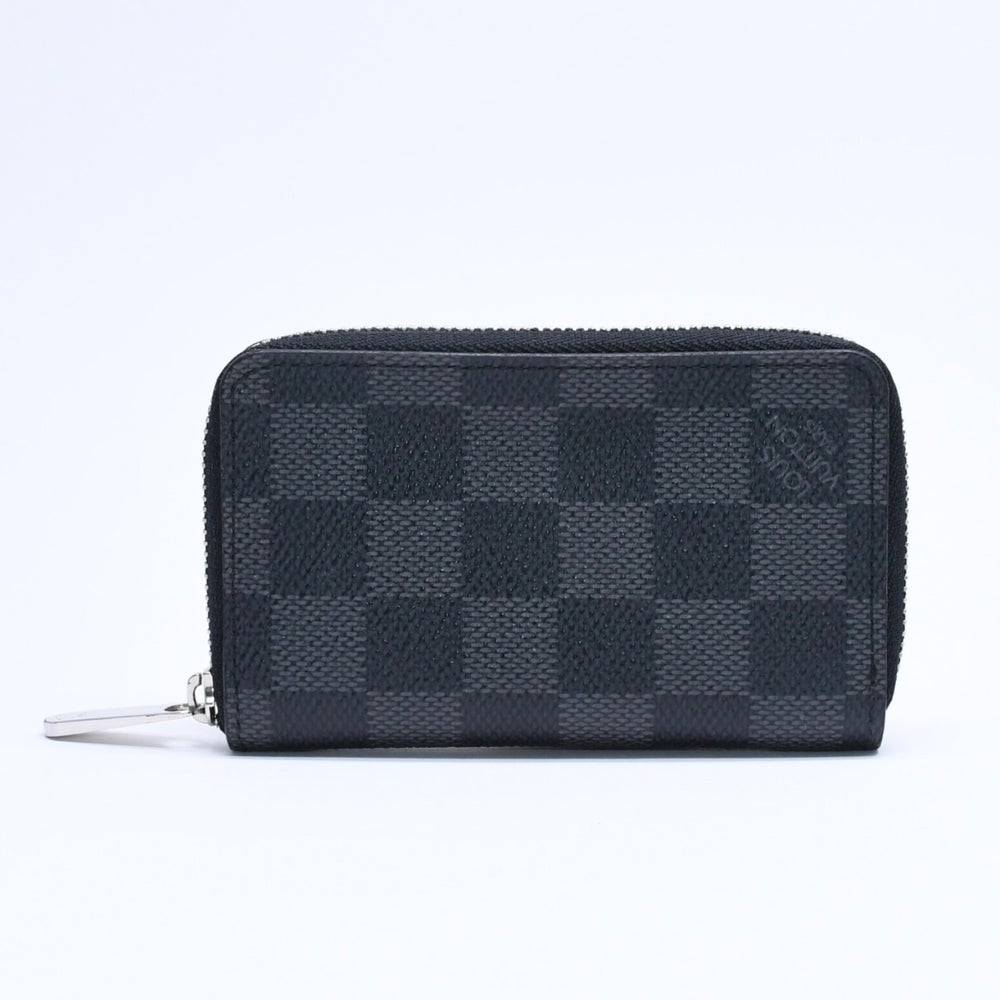 Very Good Condition LOUIS VUITTON Zippy Coin Purse Coin Case Coin Purse N63076 Damier Graphite Black Gray Used 4a005316