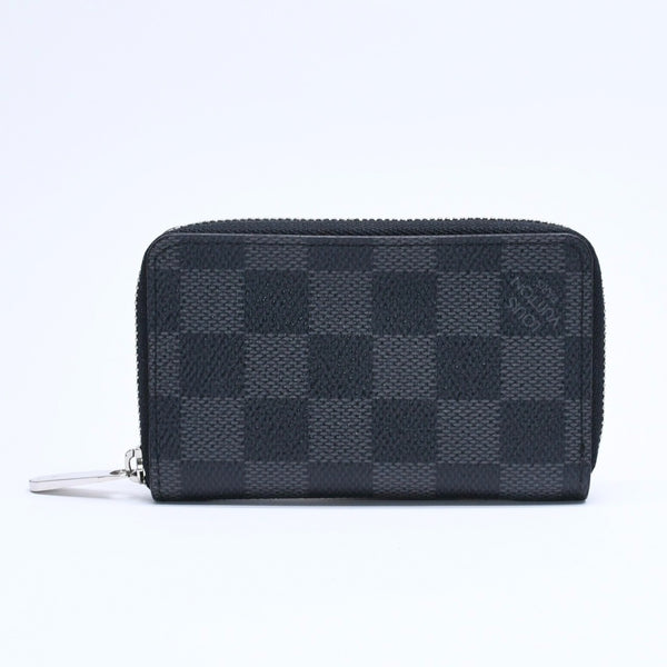 Very Good Condition LOUIS VUITTON Zippy Coin Purse Coin Case Coin Purse N63076 Damier Graphite Black Gray Used 4a005316