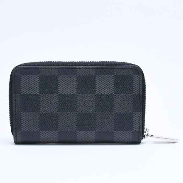 Very Good Condition LOUIS VUITTON Zippy Coin Purse Coin Case Coin Purse N63076 Damier Graphite Black Gray Used 4a005316