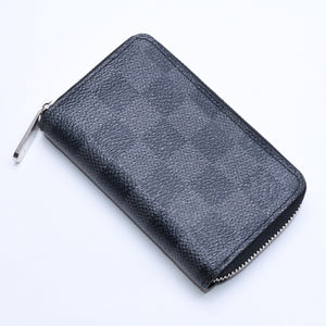 Very Good Condition LOUIS VUITTON Zippy Coin Purse Coin Case Coin Purse N63076 Damier Graphite Black Gray Used 4a005316