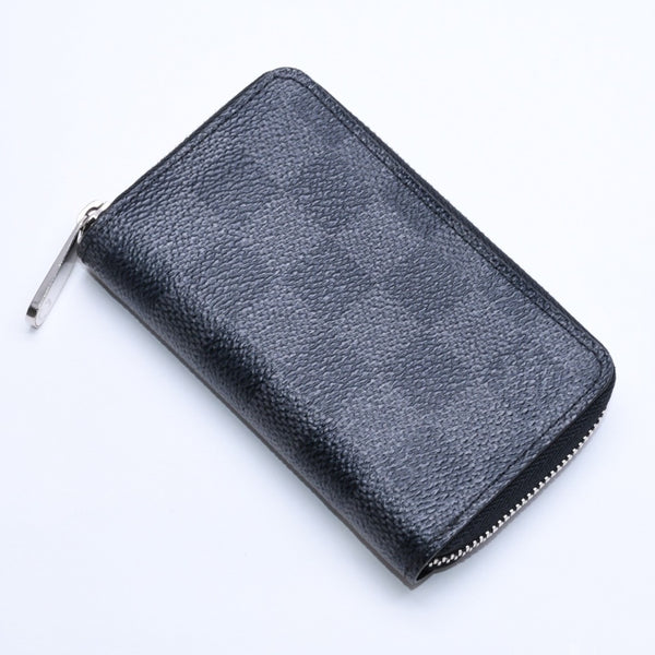 Very Good Condition LOUIS VUITTON Zippy Coin Purse Coin Case Coin Purse N63076 Damier Graphite Black Gray Used 4a005316