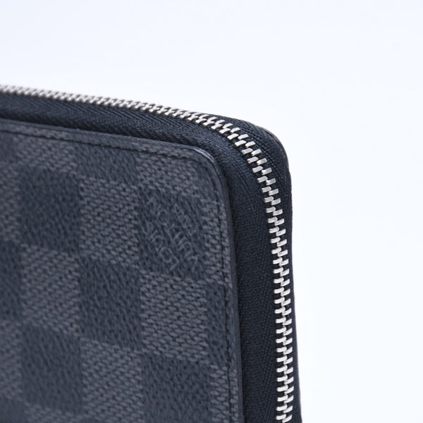 Very Good Condition LOUIS VUITTON Zippy Coin Purse Coin Case Coin Purse N63076 Damier Graphite Black Gray Used 4a005316