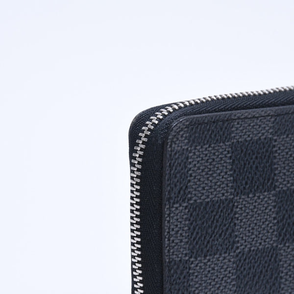 Very Good Condition LOUIS VUITTON Zippy Coin Purse Coin Case Coin Purse N63076 Damier Graphite Black Gray Used 4a005316