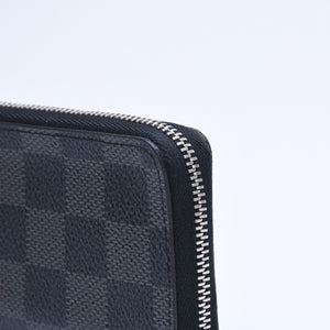 Very Good Condition LOUIS VUITTON Zippy Coin Purse Coin Case Coin Purse N63076 Damier Graphite Black Gray Used 4a005316
