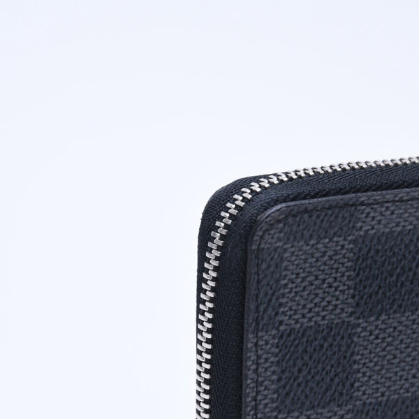 Very Good Condition LOUIS VUITTON Zippy Coin Purse Coin Case Coin Purse N63076 Damier Graphite Black Gray Used 4a005316