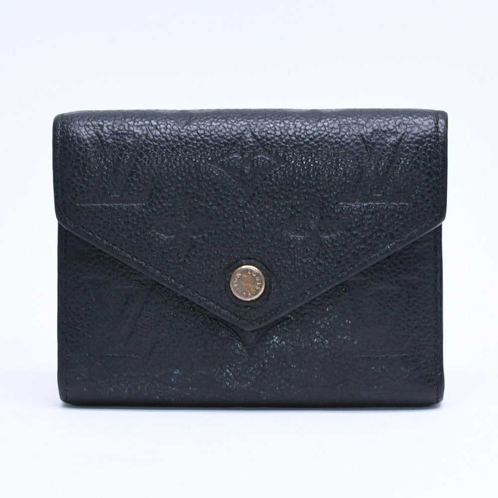 LOUIS VUITTON ルイヴィトン ポルトフォイユ ヴィクトリーヌ M64060 三つ折り財布 モノグラムアンプラント ブラック 美品 中古 4a005251