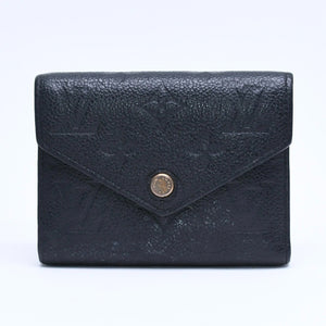 LOUIS VUITTON ルイヴィトン ポルトフォイユ ヴィクトリーヌ M64060 三つ折り財布 モノグラムアンプラント ブラック 美品 中古 4a005251