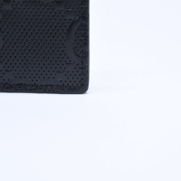 Very Good Condition GUCCI Gucci Card Case Pass Case Business Card Holder GG Embossed Leather 625564 Black Used 4a005310