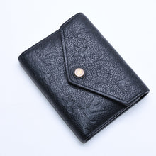 Load image into Gallery viewer, LOUIS VUITTON ルイヴィトン ポルトフォイユ ヴィクトリーヌ M64060 三つ折り財布 モノグラムアンプラント ブラック ゴールド金具 美品 中古 4a005251