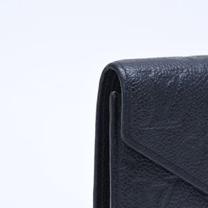 LOUIS VUITTON ルイヴィトン ポルトフォイユ ヴィクトリーヌ M64060 三つ折り財布 モノグラムアンプラント ブラック 美品 中古 4a005251