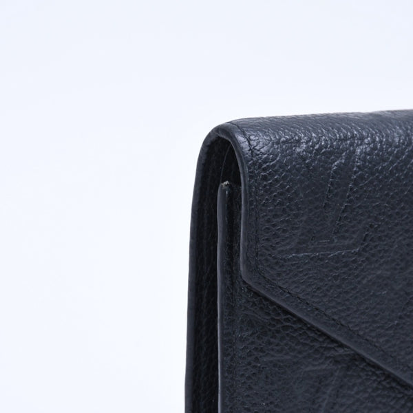 LOUIS VUITTON ルイヴィトン ポルトフォイユ ヴィクトリーヌ M64060 三つ折り財布 モノグラムアンプラント ブラック 美品 中古 4a005251