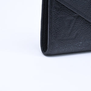 LOUIS VUITTON ルイヴィトン ポルトフォイユ ヴィクトリーヌ M64060 三つ折り財布 モノグラムアンプラント ブラック 美品 中古 4a005251