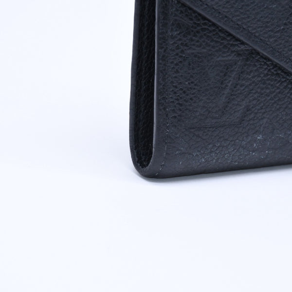 LOUIS VUITTON ルイヴィトン ポルトフォイユ ヴィクトリーヌ M64060 三つ折り財布 モノグラムアンプラント ブラック 美品 中古 4a005251