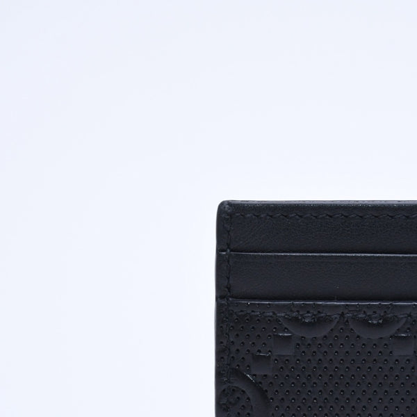 Very Good Condition GUCCI Gucci Card Case Pass Case Business Card Holder GG Embossed Leather 625564 Black Used 4a005310