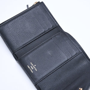 LOUIS VUITTON ルイヴィトン ポルトフォイユ ヴィクトリーヌ M64060 三つ折り財布 モノグラムアンプラント ブラック 美品 中古 4a005251