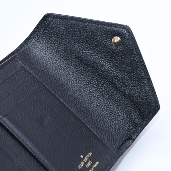 LOUIS VUITTON ルイヴィトン ポルトフォイユ ヴィクトリーヌ M64060 三つ折り財布 モノグラムアンプラント ブラック 美品 中古 4a005251