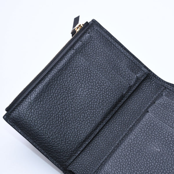 LOUIS VUITTON ルイヴィトン ポルトフォイユ ヴィクトリーヌ M64060 三つ折り財布 モノグラムアンプラント ブラック 美品 中古 4a005251