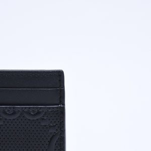 Very Good Condition GUCCI Gucci Card Case Pass Case Business Card Holder GG Embossed Leather 625564 Black Used 4a005310