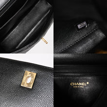 画像をギャラリービューアに読み込む, 極美品 CHANEL シャネル マトラッセ キルティング ココマーク CC ハンドバッグ トップハンドルターンロック 8番台 キャビアスキン ブラック ゴールド金具 中古 4a005312