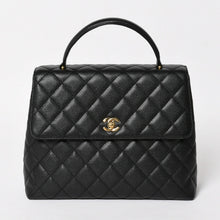 画像をギャラリービューアに読み込む, 極美品 CHANEL シャネル マトラッセ キルティング ココマーク CC ハンドバッグ トップハンドルターンロック 8番台 キャビアスキン ブラック ゴールド金具 中古 4a005312