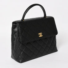 画像をギャラリービューアに読み込む, 極美品 CHANEL シャネル マトラッセ キルティング ココマーク CC ハンドバッグ トップハンドルターンロック 8番台 キャビアスキン ブラック ゴールド金具 中古 4a005312