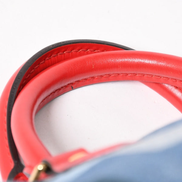 極美品 LOUIS VUITTON ルイヴィトン スピーディ30 モノグラム デニム スクエア パッチワーク M45041 ブルー レッド ゴールド金具 中古 4a005305