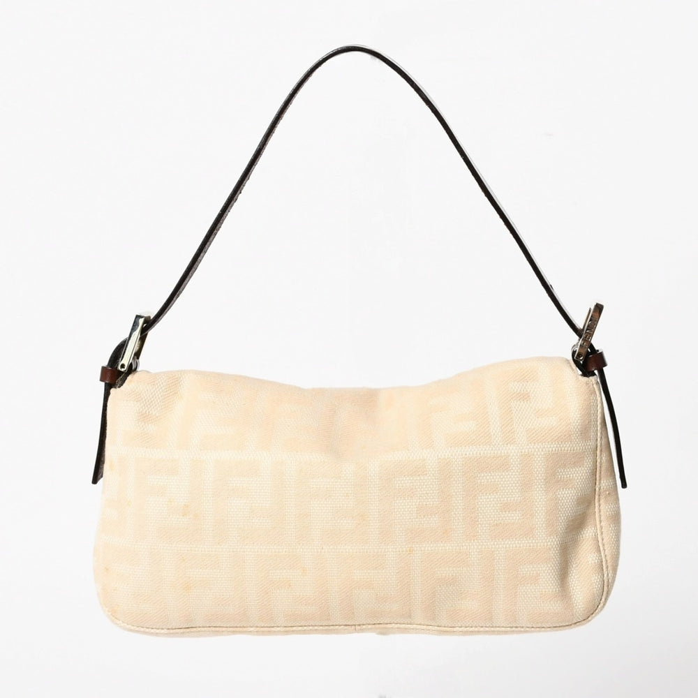 FENDI フェンディ ズッカ マンマバケット ベージュ ショルダーバッグ ハンドバッグ ブラウン シルバー金具 美品 中古 4a004896