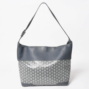 GOYARD ゴヤール グレナディン メッセンジャーバッグ ショルダーバッグ レザー MAE020149 グレー シルバー金具 美品 中古 4a005328