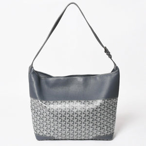 GOYARD ゴヤール グレナディン メッセンジャーバッグ ショルダーバッグ レザー MAE020149 グレー シルバー金具 美品 中古 4a005328