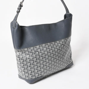 GOYARD ゴヤール グレナディン メッセンジャーバッグ ショルダーバッグ レザー MAE020149 グレー シルバー金具 美品 中古 4a005328