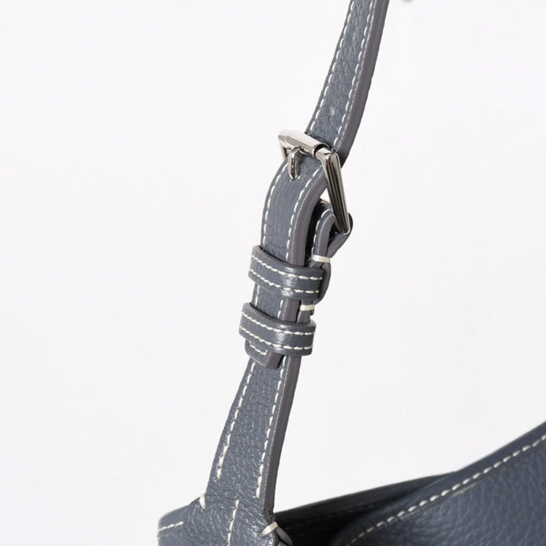 GOYARD ゴヤール グレナディン メッセンジャーバッグ ショルダーバッグ レザー MAE020149 グレー シルバー金具 美品 中古 4a005328