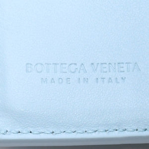 BOTTEGA VENETA Trifold Wallet Maxi Intrecciato Cassette Compact Wallet Light Blue Good Condition Used 4a005326