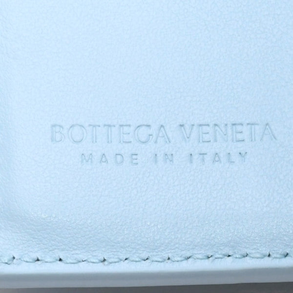 BOTTEGA VENETA Trifold Wallet Maxi Intrecciato Cassette Compact Wallet Light Blue Good Condition Used 4a005326
