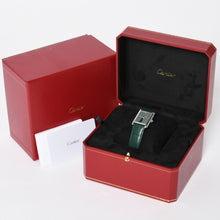 将图片加载到图库查看器，新品同様 CARTIER カルティエ TANK MUST LM タンクマスト LM 腕時計 WSTA0115 重量31.38g SS クォーツ レザー グリーン文字盤 中古 4a005303