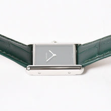 将图片加载到图库查看器，新品同様 CARTIER カルティエ TANK MUST LM タンクマスト LM 腕時計 WSTA0115 重量31.38g SS クォーツ レザー グリーン文字盤 中古 4a005303