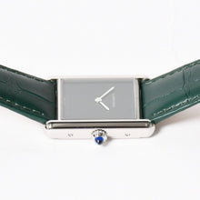 将图片加载到图库查看器，新品同様 CARTIER カルティエ TANK MUST LM タンクマスト LM 腕時計 WSTA0115 重量31.38g SS クォーツ レザー グリーン文字盤 中古 4a005303